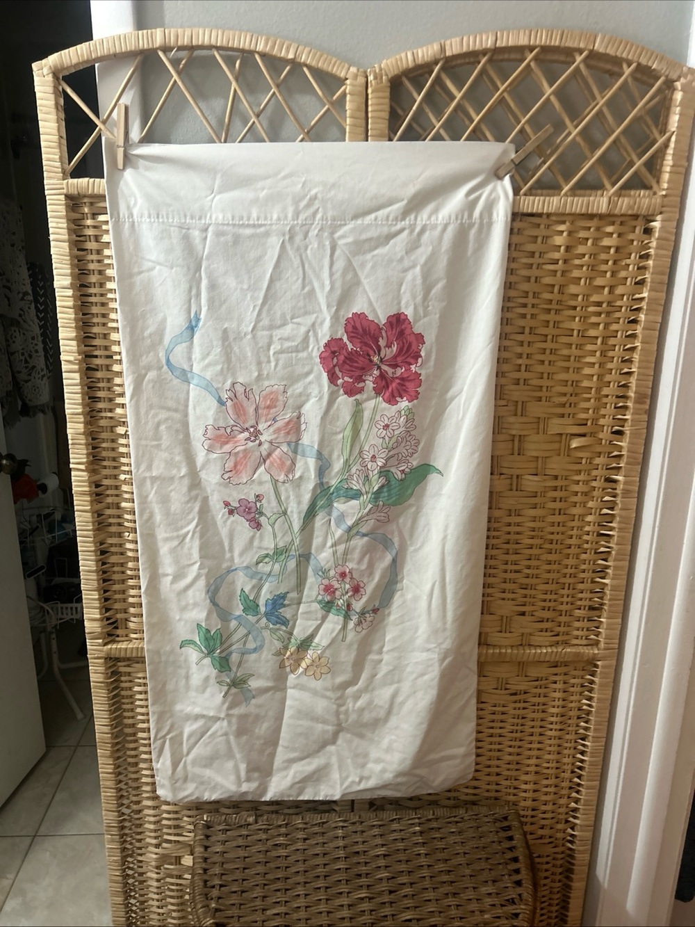 Vintage Springmaid Floral King Size Pillowcase Retro Cottagecore